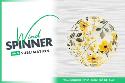 Floral wind spinner round sublimation design Sublimation Regulrcrative 