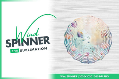 Floral wind spinner round sublimation design template Sublimation Regulrcrative 