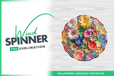 Floral wind spinner round sublimation design template Sublimation Regulrcrative 