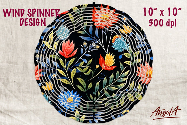 Floral wind spinner sublimation, batik colorful flowers png Sublimation Angelina Semenova 