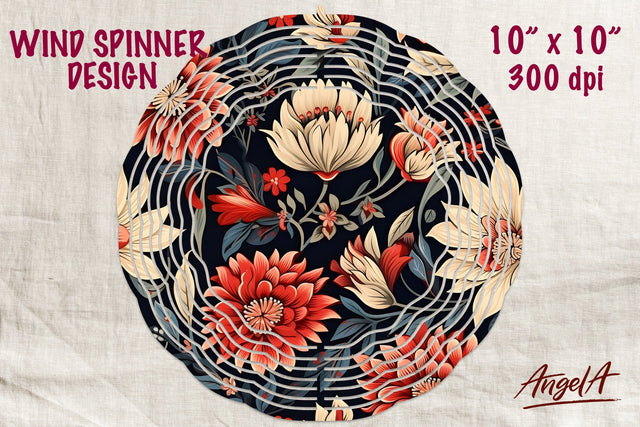 Floral wind spinner sublimation, batik pattern flowers Sublimation Angelina Semenova 