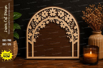 Floral Window Frame SVG Laser Cut Svg Design SVG Regulrcrative 
