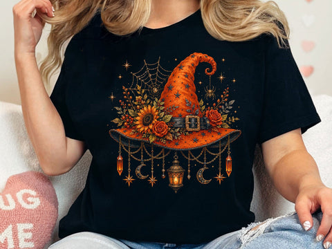 Floral Witch Hat PNG Halloween Clipart SVG artprintfile 