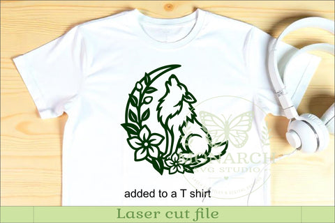 Floral Wolf Moon Wall Art SVG, Nature Inspired Laser Cut SVG APInspireddesigns 