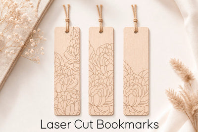 Floral Wooden Bookmark SVG, Peony Flower Bookmark Laser Cut SVG AnastasiyaArtDesign 