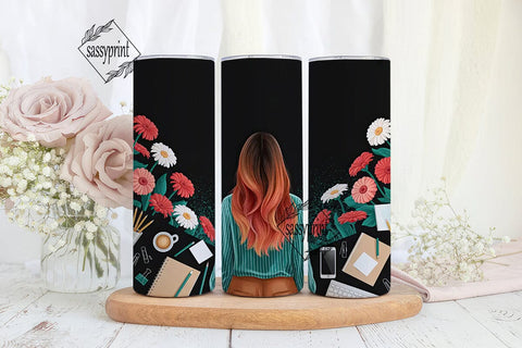 Floral Workspace 20oz Tumbler Design Sublimation sassyprint 