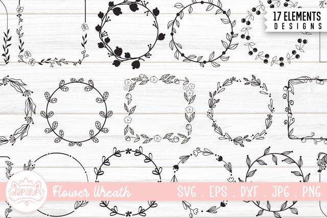 Floral Wreath Bundle | Floral Frame SVG SVG dapiyupi store 