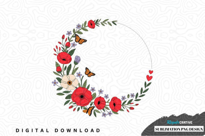 Floral wreath sublimation png design Sublimation Regulrcrative 