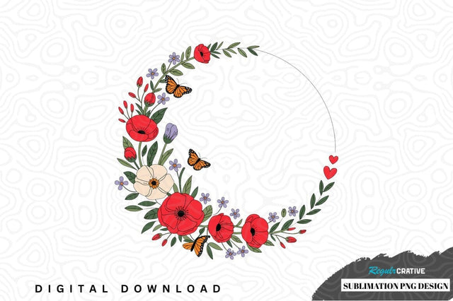 Floral wreath sublimation png design Sublimation Regulrcrative 