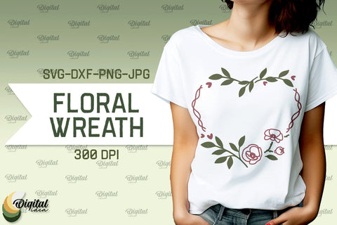 Floral Wreath SVG Bundle. Flower Wreath SVG. Floral Frame SVG SVG Evgenyia Guschina 