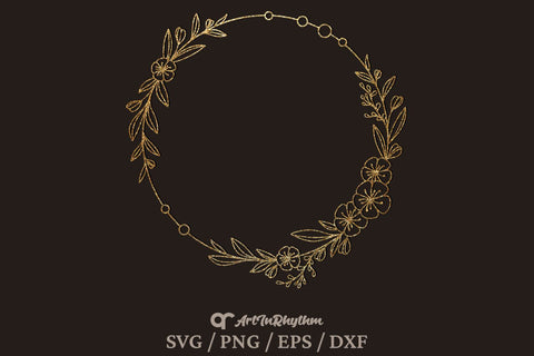 Floral Wreath Svg, Circle Frame Svg, Circle Monogram Svg, Floral Border Svg SVG Artinrhythm shop 