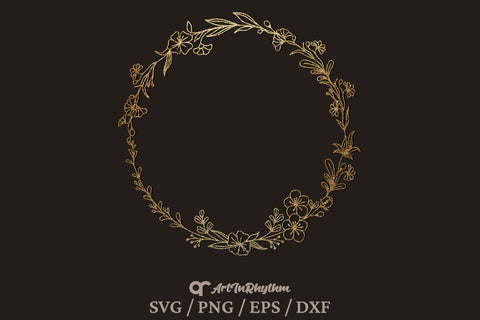 Floral Wreath Svg, Circle Monogram Frame Svg, Circle Frame Svg, Floral Border Svg SVG Artinrhythm shop 