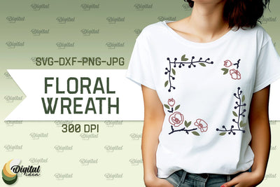 Floral Wreath SVG. Flower Wreath SVG. Floral Frame SVG SVG Evgenyia Guschina 