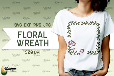 Floral Wreath SVG. Flower Wreath SVG. Floral Frame SVG SVG Evgenyia Guschina 