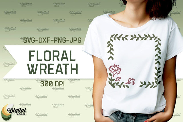 Floral Wreath SVG. Flower Wreath SVG. Floral Frame SVG SVG Evgenyia Guschina 
