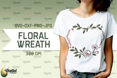 Floral Wreath SVG. Flower Wreath SVG. Floral Frame SVG SVG Evgenyia Guschina 