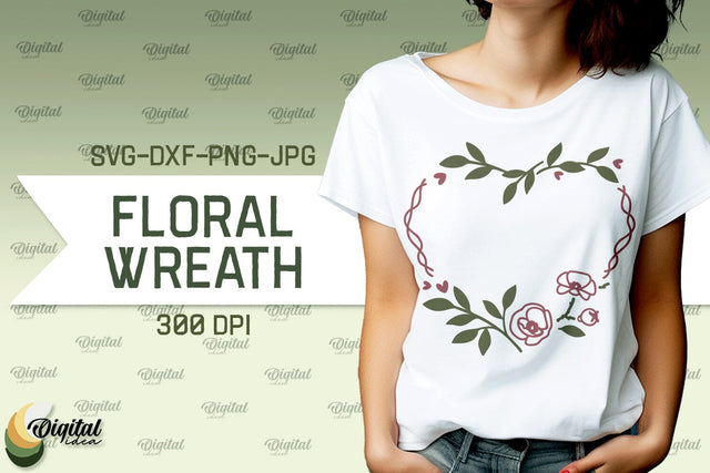 Floral Wreath SVG. Flower Wreath SVG. Floral Frame SVG SVG Evgenyia Guschina 