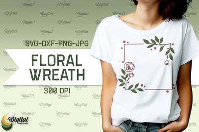 Floral Wreath SVG. Flower Wreath SVG. Floral Frame SVG SVG Evgenyia Guschina 