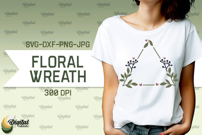 Floral Wreath SVG. Flower Wreath SVG. Floral Frame SVG SVG Evgenyia Guschina 