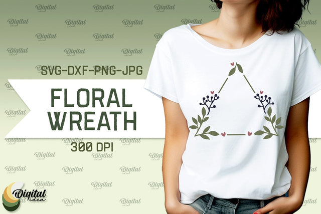 Floral Wreath SVG. Flower Wreath SVG. Floral Frame SVG SVG Evgenyia Guschina 