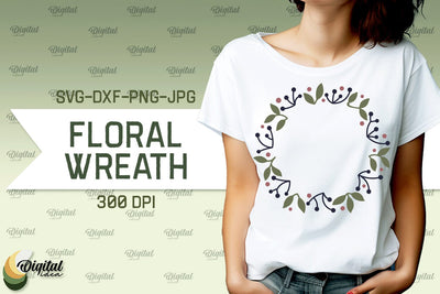 Floral Wreath SVG. Flower Wreath SVG. Floral Frame SVG SVG Evgenyia Guschina 
