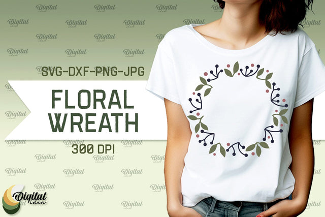 Floral Wreath SVG. Flower Wreath SVG. Floral Frame SVG SVG Evgenyia Guschina 