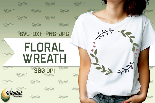 Floral Wreath SVG. Flower Wreath SVG. Floral Frame SVG SVG Evgenyia Guschina 