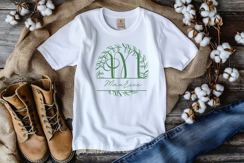 Floralia Split Monogram – Elegant Botanical Split Letter Font Font Dm Letter Studio 