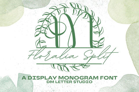 Floralia Split Monogram – Elegant Botanical Split Letter Font Font Dm Letter Studio 