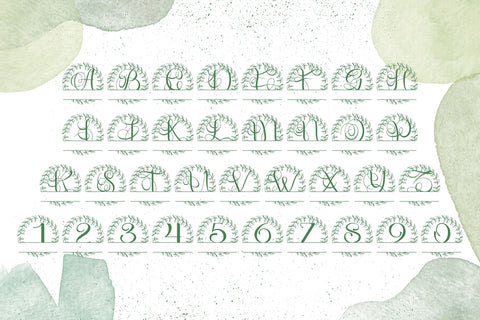 Floralia Split Monogram – Elegant Botanical Split Letter Font Font Dm Letter Studio 