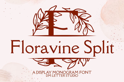 Floravine Split Monogram Font Dm Letter Studio 