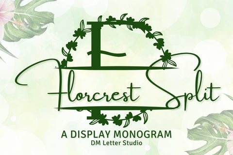 Florcrest Split Monogram Font Font Dm Letter Studio 