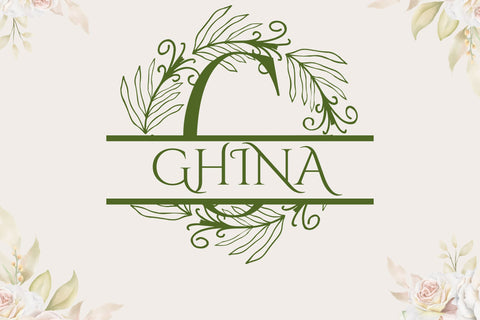 Florena Split Monogram Font Dm Letter Studio 