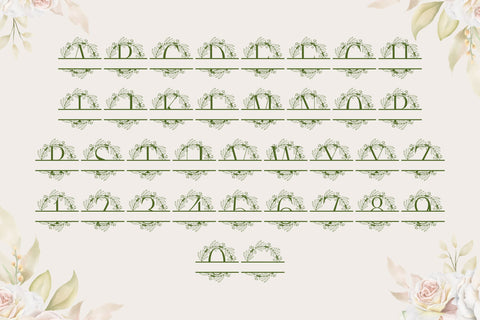 Florena Split Monogram Font Dm Letter Studio 