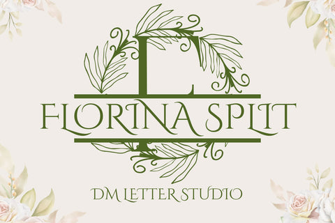 Florena Split Monogram Font Dm Letter Studio 