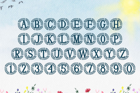 Florencia Monogram – Elegant Serif Monogram with Floral Poise Font Dm Letter Studio 