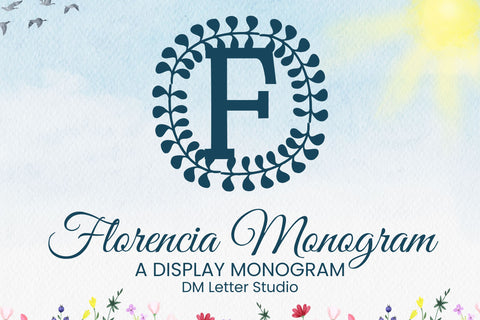 Florencia Monogram – Elegant Serif Monogram with Floral Poise Font Dm Letter Studio 