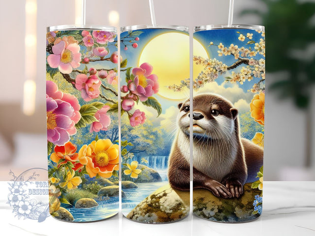 Florida Otter 20oz Skinny Tumbler, Otter Tumbler Png, Straight & Tapered Tumbler Wrap, Instant Digital Download. Sublimation ToriDesigns 