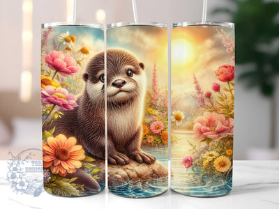 Florida Otter 20oz Skinny Tumbler, Otter Tumbler Png, Straight & Tapered Tumbler Wrap, Instant Digital Download. Sublimation ToriDesigns 