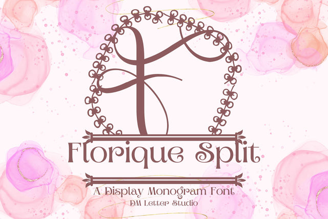 Florique Split Monogram Font Dm Letter Studio 