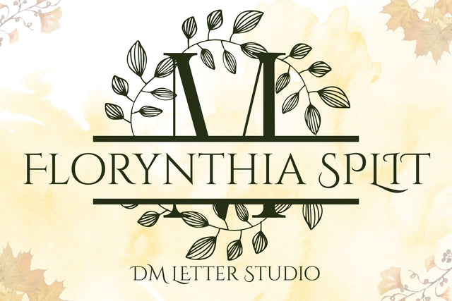 Florynthia Split Monogram Font Dm Letter Studio 