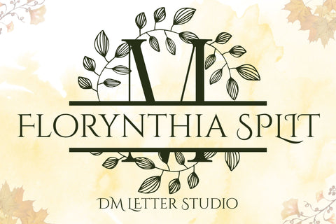 Florynthia Split Monogram Font Dm Letter Studio 
