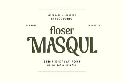 Floser Masqul - Serif Display Font Font twinletter 