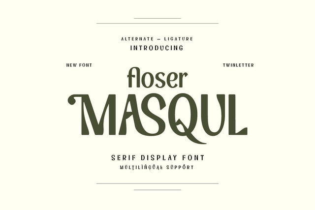 Floser Masqul - Serif Display Font Font twinletter 