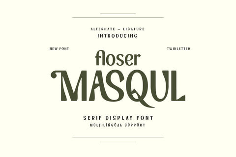 Floser Masqul - Serif Display Font Font twinletter 