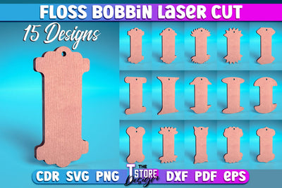Floss Bobbin Laser Cut | Home Design Laser Cut Design | CNC Files SVG The T Store Design 