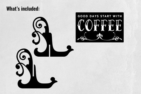 Flourish Easel Art Stand and Coffee Sign SVG laser cut files SVG Angel on Empire 