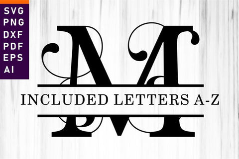 Flourish Split Font SVG Bundle, Split Monogram Alphabet Letters SVG Cut Files, family monogram SVG, SVG D2PUTRI Designs 