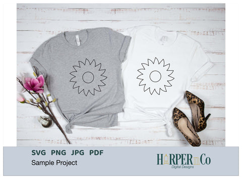 Flower 2 Outline SVG PNG Cut EPS File SVG HarperNCo 