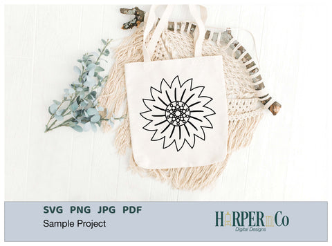 Flower 3 Outline SVG PNG Cut EPS File SVG HarperNCo 